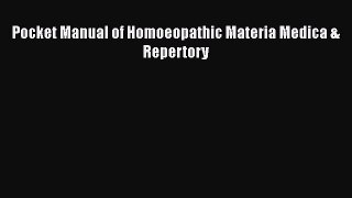 [Téléchargement PDF] Pocket Manual of Homoeopathic Materia Medica & Repertory [Lire] Livre