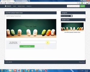 Write name on facebook cover and upload on facebook
