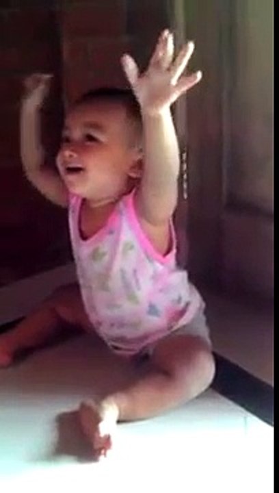 Funny Laughing Baby Playing Balloon