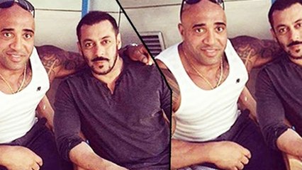 Salman Khan Poses With Body Builder Dennis James On SULTAN Sets