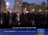 Paris attacks- Blindfolded Muslim man asks people to 'show him trust with a hug' after shootings