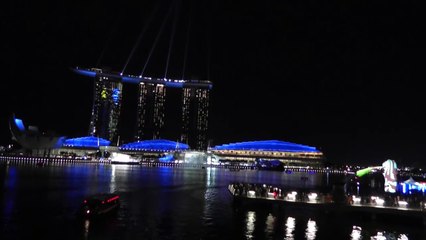 СИНГАПУР. ЛАЗЕРНОЕ ШОУ Marina Bay Sands