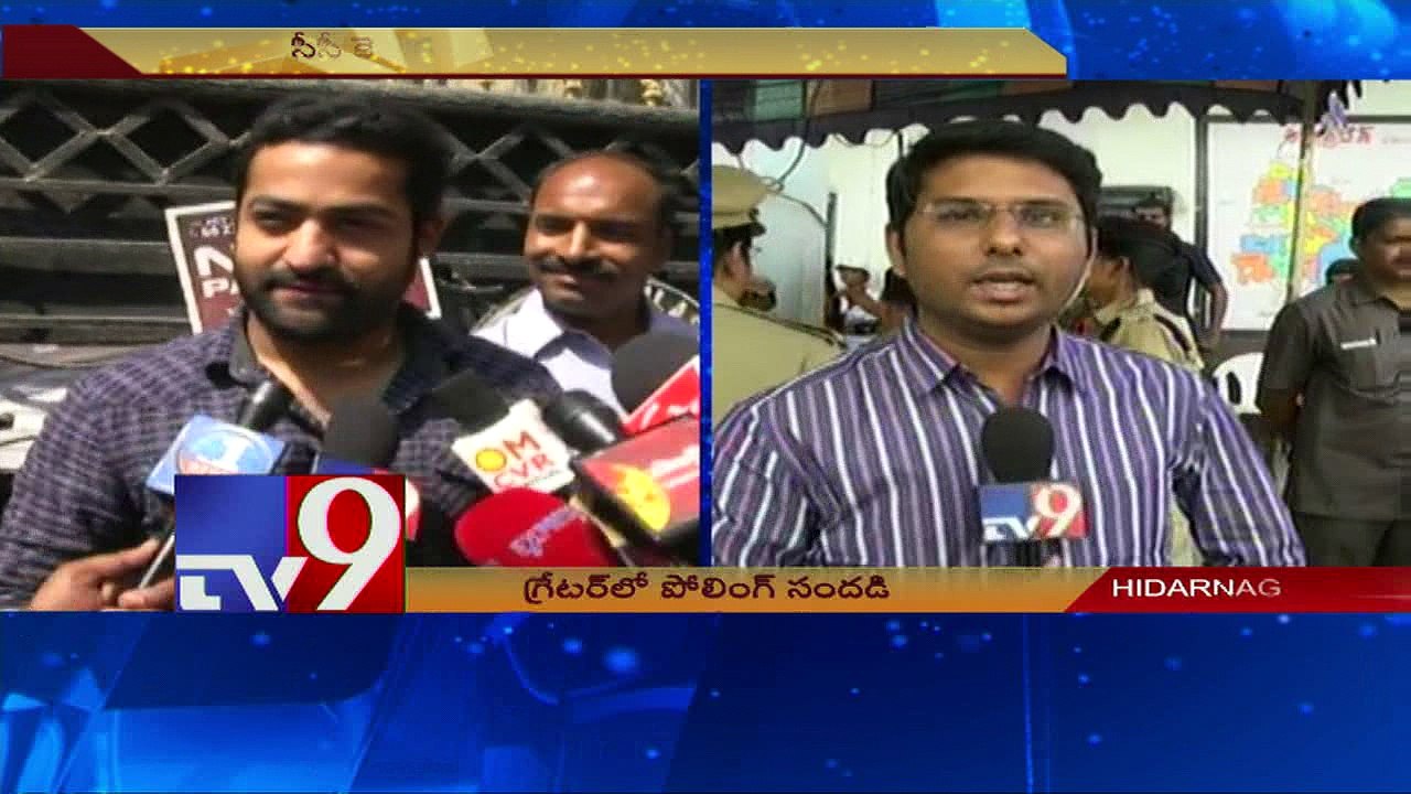 Jr NTR cast his vote in Jubilee hills