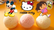 3 Surprise Bath Balls Unboxing: MICKEY MOUSE, HELLO KITTY & DORA THE EXPLORER | Toy Collector