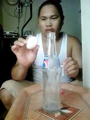 How to put egg in a bottle super fast!