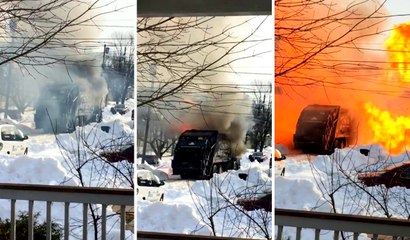 Garbage Truck Explodes In The Neighborhood