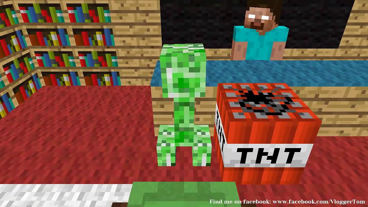 Monster School- Brave - Minecraft Animation - Skeleton kicks balls of Herobrine, he's so brave -))