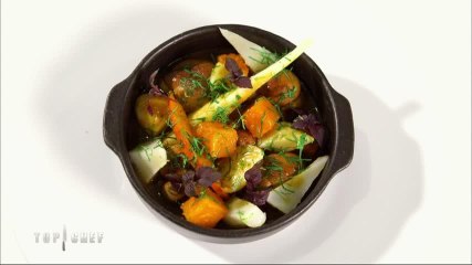 Cocotte de rognon de veaux aux épices et fricassée de légumes racines par Philippe Etchebest