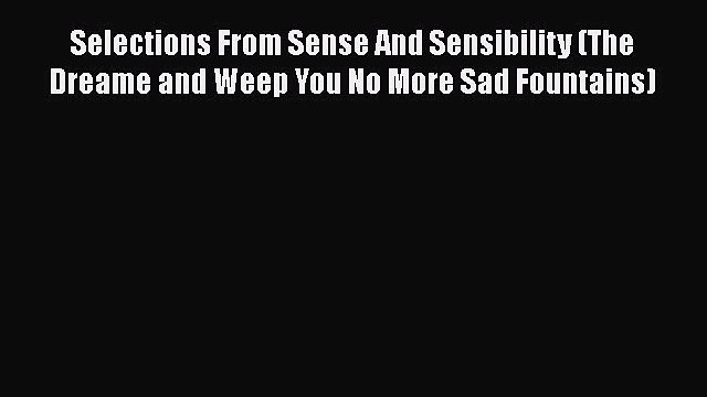 Jane Eaglen Weep You No More Sad Fountains