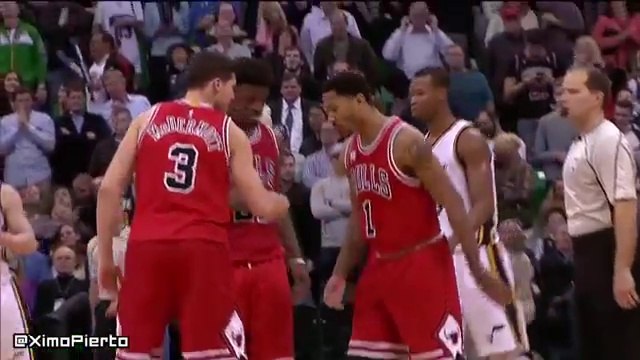 Derrick Rose Hits a Clutch Three & Takes a Bow - Bulls vs Jazz - Feb 1, 2016 - NBA 2015-16 Season