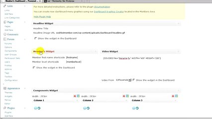 Members Dashboard Plugin From Powered By Wishlist Member