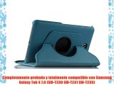 JAMMYLIZARD | Funda De Piel Giratoria 360 Grados Para Samsung Galaxy Tab 4 7.0 Flip Case AZUL