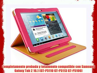 JAMMYLIZARD | Funda De Piel Para Samsung Galaxy TAB 2 10.1 Tipo Libro Con Soporte ROSA / CANELA