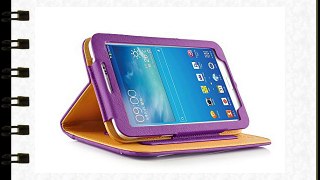 JAMMYLIZARD | Funda De Piel Para Samsung Galaxy TAB 3 8.0 Smart Case Cover MORADO / CANELA