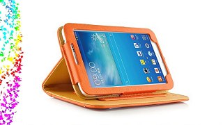 JAMMYLIZARD | Funda De Piel Para Samsung Galaxy TAB 3 8.0 Smart Case Cover NARANJA / CANELA