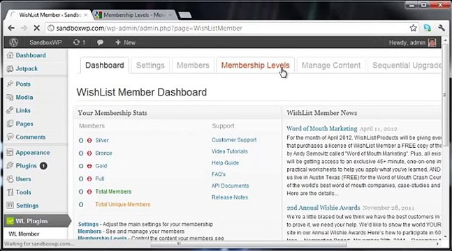Move Membership Levels in Wishlist Member