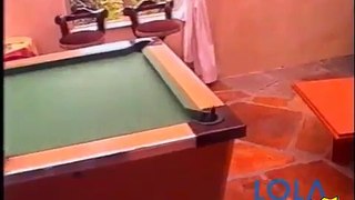 Cutest kittens playing inside a pool table pocket