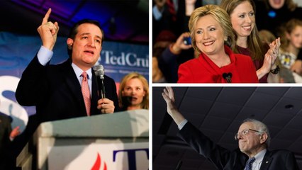 Download Video: Cruz, Sanders and Clinton celebrate Iowa caucus results