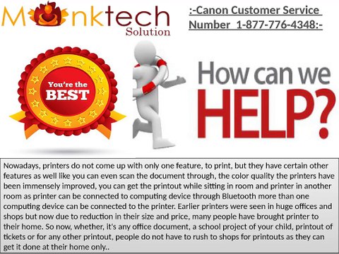 Best Services for Canon Printer Customer 1-877-776-4348