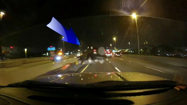 Jeep Crashes Into Barrier And Goes Flying