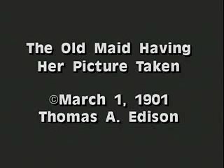 1901 Old Maid Having Her Picture Taken