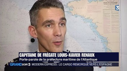 Tractage en cours du cargo "Modern Express" vers l'Espagne