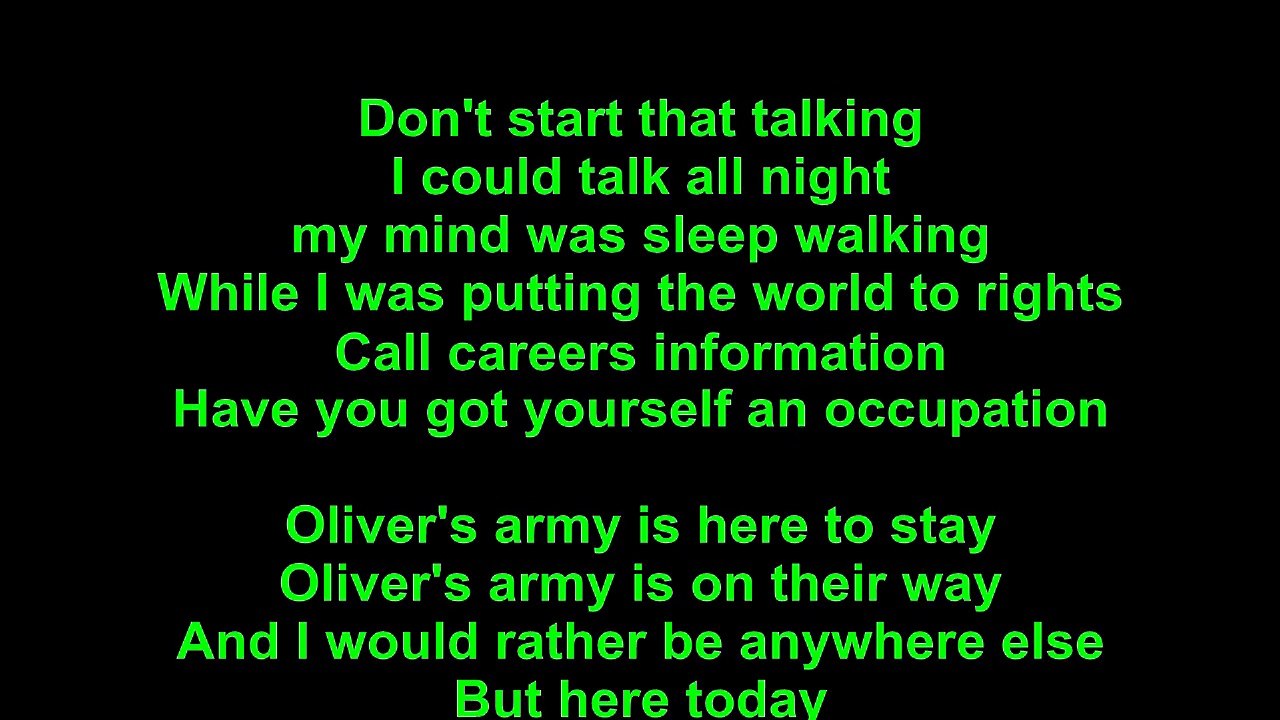 Elvis Costello – Oliver's Army Lyrics