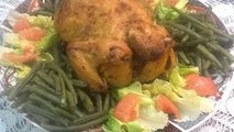 دجاج محمرفي الفرن محشو بالشعرية الصينية مع خضرة مبخرة على الطريقة المغربية poulet rôti