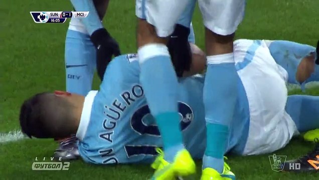 0-1 Sergio Agüero Goal England Premier League - 02.02.2016, Sunderland 0-1 Manchester City