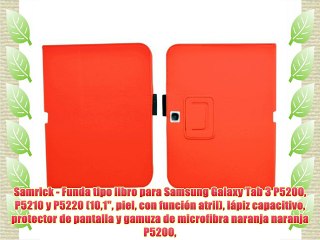 Samrick - Funda tipo libro para Samsung Galaxy Tab 3 P5200 P5210 y P5220 (101 piel con funci?n