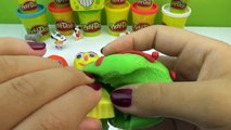 Play doh Surprise Eggs Mickey mouse Spongebob Frozen Shopkins Peppa Pig cars 2