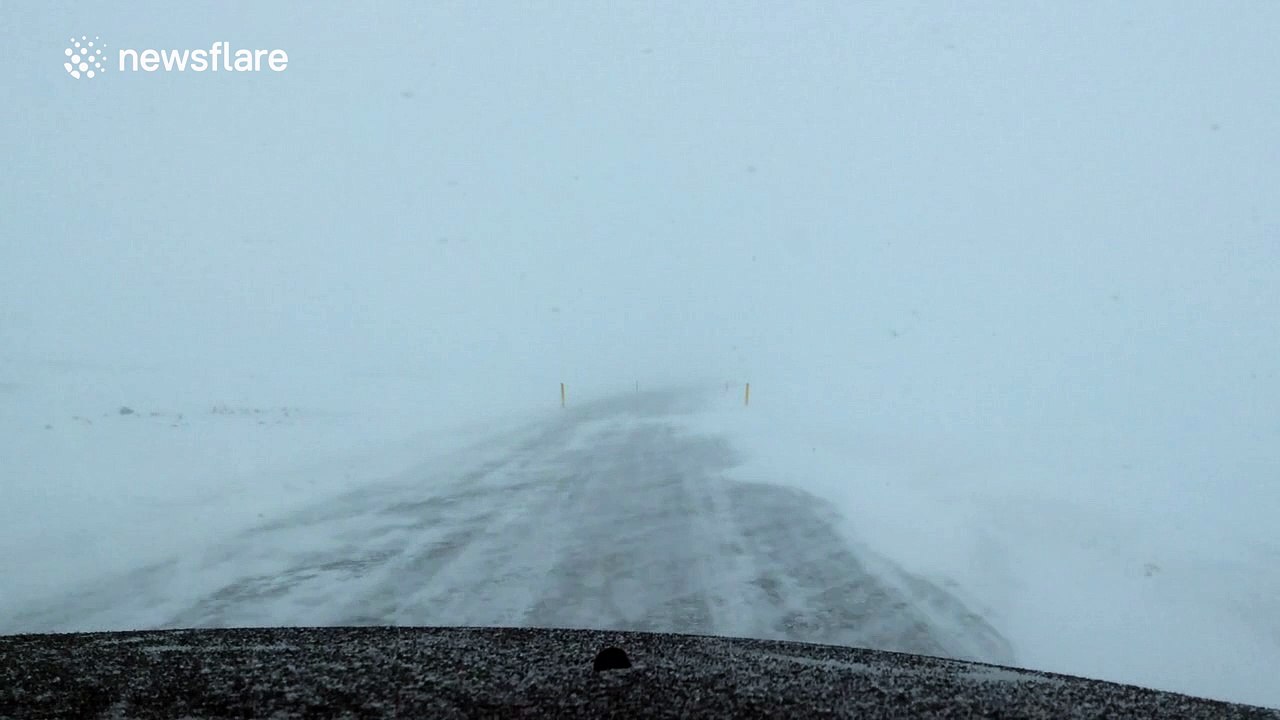 Ice road in Iceland looks like a terrifying driving experience