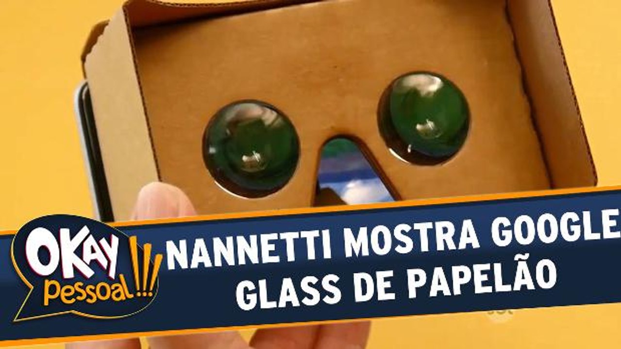 Junior Nannetti mostra o peculiar Google Glass de papelão