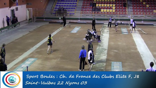 Tir rapide en double, troisième tour, Club Elite Féminin, J8, Saint-Vulbas contre Nyons, Sport Boules, saison 2015-2016