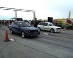 Audi 90 Quattro Turbo Vs. BMW E30 [M5] Drag Race