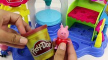 Peppa Pig Frostin Fun Bakery Playset Play Doh Cupcake Cookies creations with George Pig
