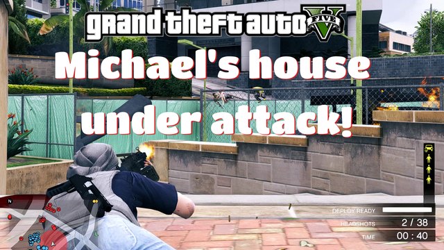 GTA V - Gang War: Vagos attacking Michael's House - Vagos atacando la casa de Michael (Gameplay-Shootout Horde-Like)