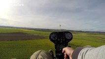 Autogyro plane makes an emergency landing and crashes