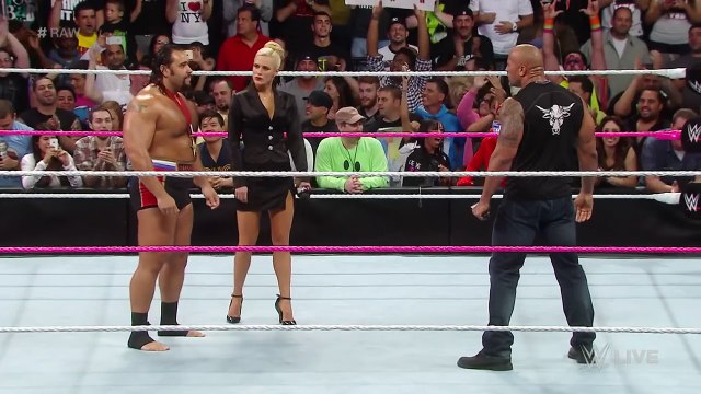 The Rock confronts Rusev- Raw, Oct. 6, 2014