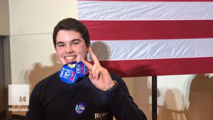 Meet #StickerKid, hero of Hillary Clinton's Iowa speech