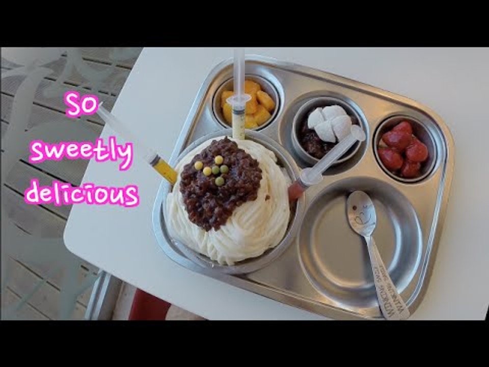 짜장면빙수 Pasta Shaped Icecream : Korean Cartoon Town