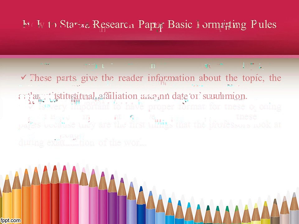 How to Start a Research Paper Basic Formatting