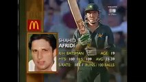 19 years old Shahid Afridi's cool reply with his bat to Glenn McGrath after being hit in head