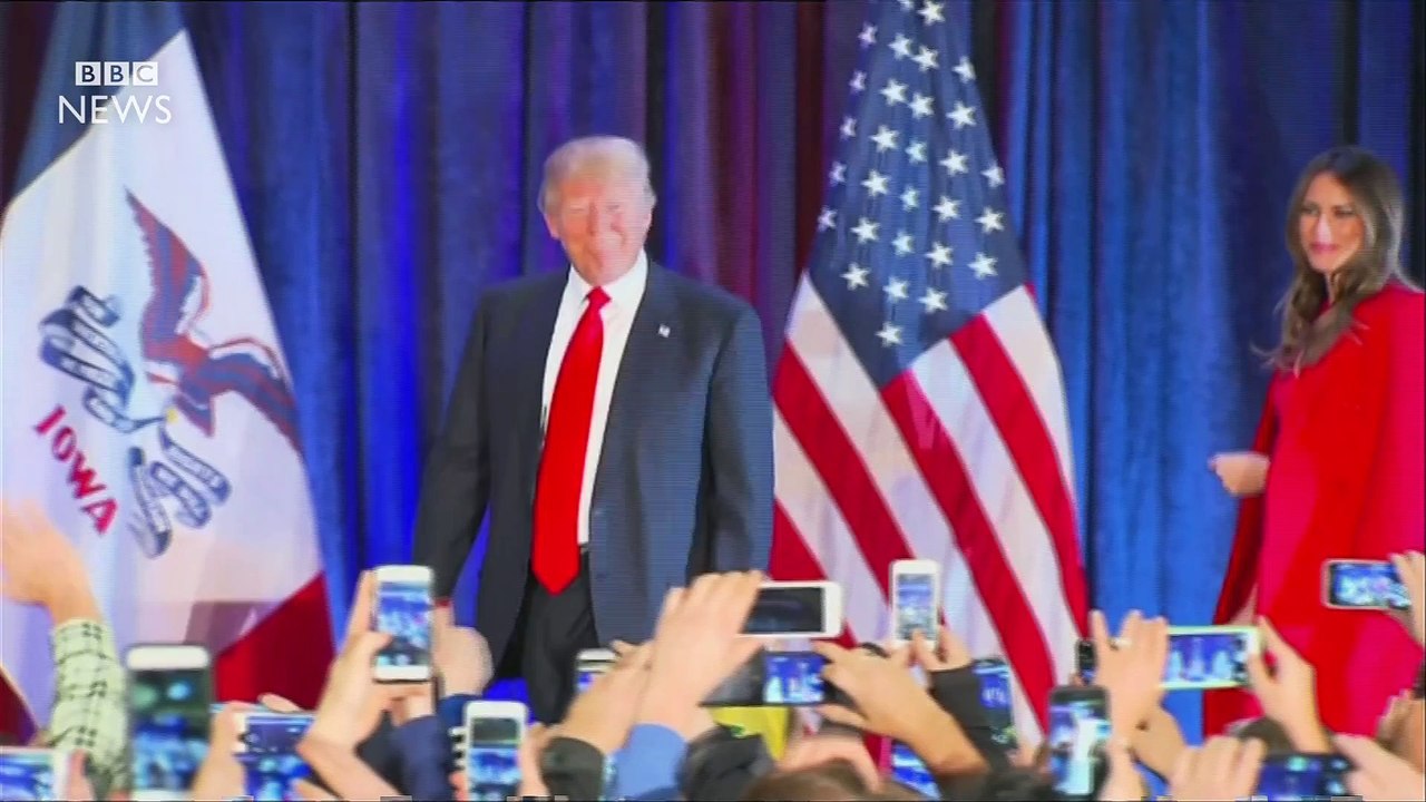 US election- Trump dealt blow by Cruz in Iowa vote - BBC News