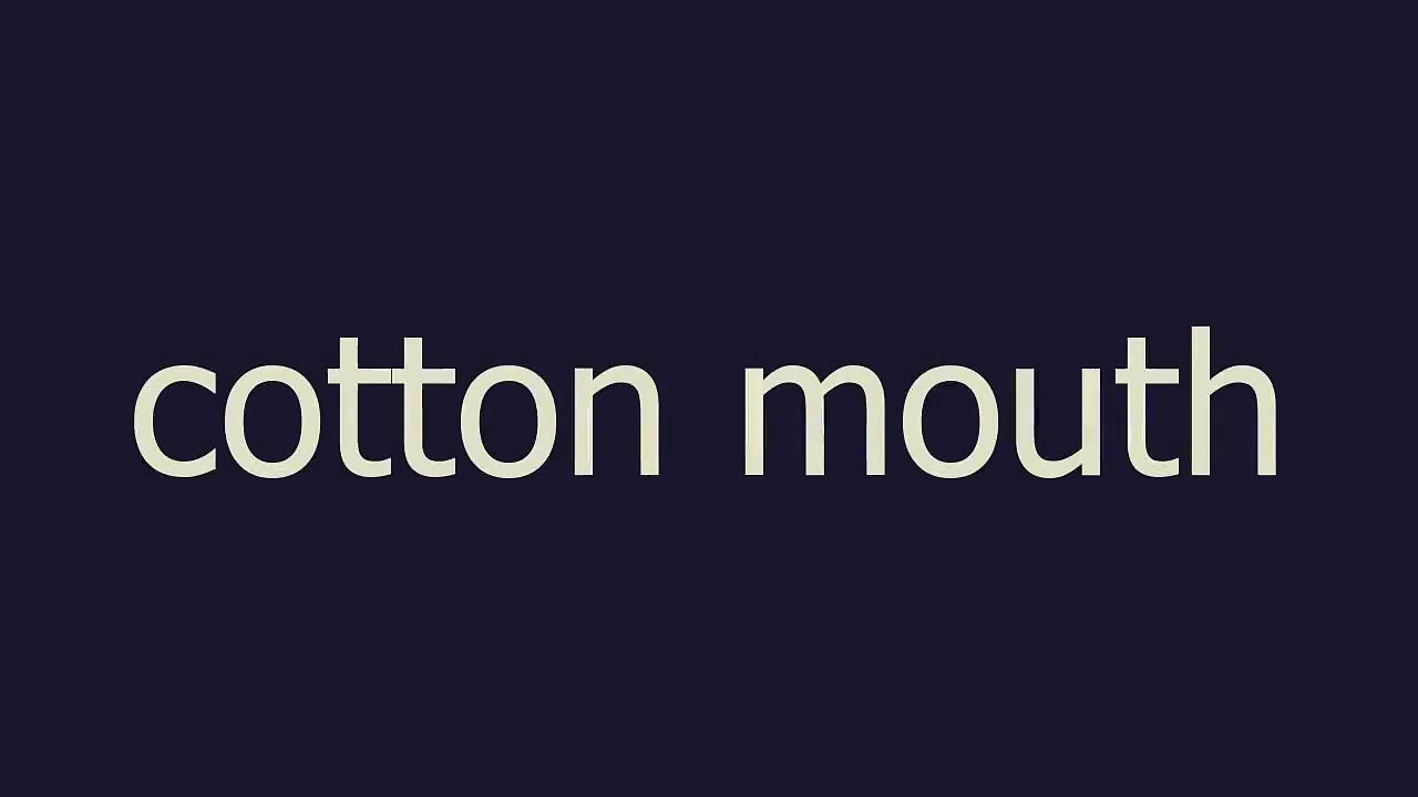 cotton mouth meaning and pronunciation video Dailymotion