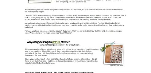 So, do you really want to Get Rid of Hives... Forever?