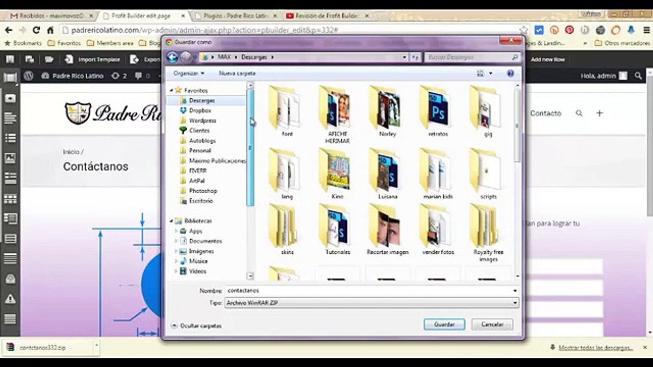 WP Profit Builder: Exportar e Importar páginas como plantillas