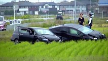 Car Crash in Rice Field - Japan