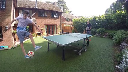 GoPro  Table Football   Footballskills Crossbar Trick Shots Fun!   Footballskills