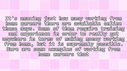Working From Home Careers
